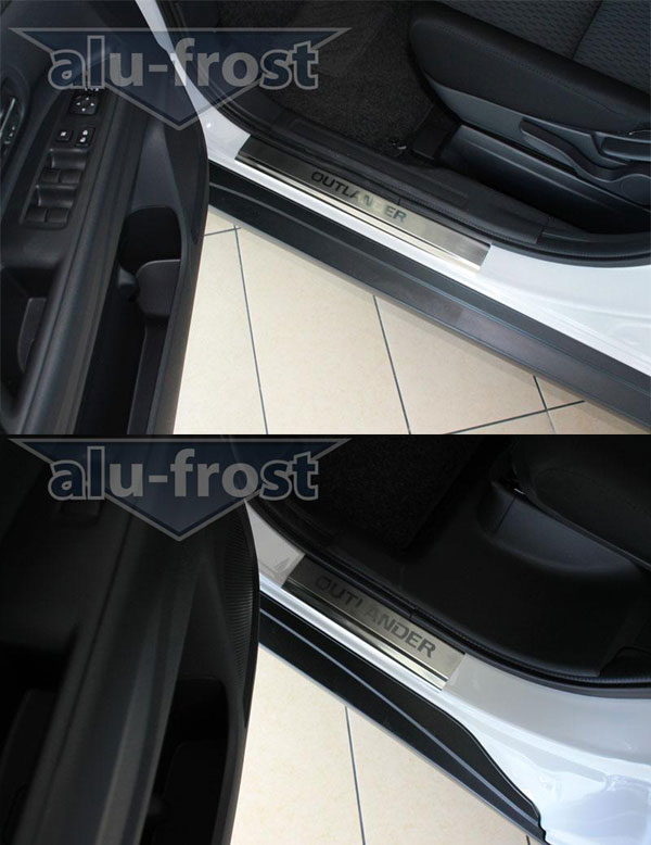Накладки на пороги Alu-Frost для Mitsubishi Outlander 2012+ (шт.)