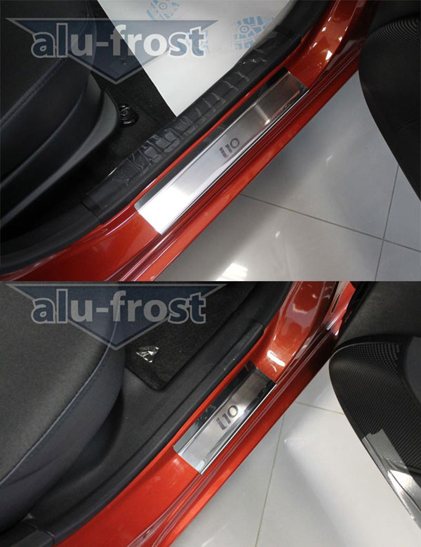 Накладки на пороги Alu-Frost для Hyundai i10 2008+