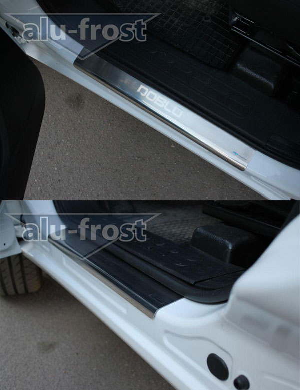 Накладки на пороги Alu-Frost для Fiat Doblo II CARGO MAXI 2010+