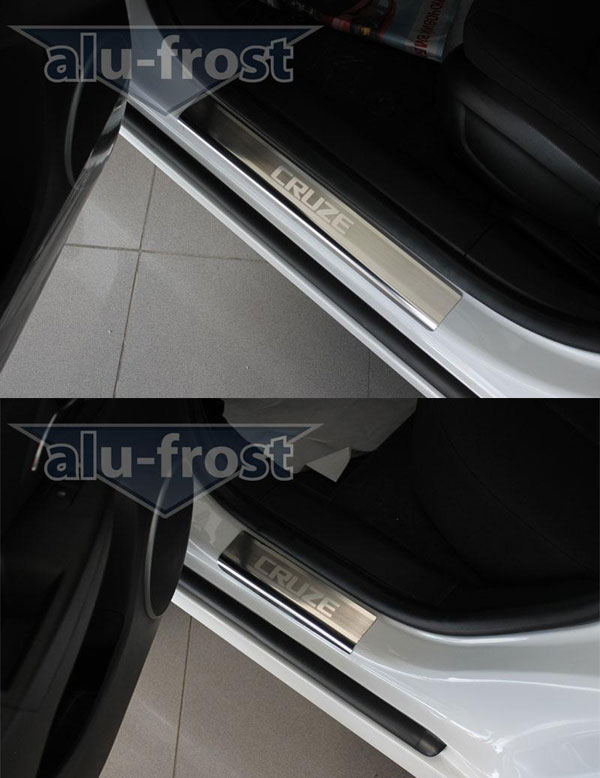 Накладки на пороги Alu-Frost для Chevrolet Cruze (AluFrost) 4D/5D (шт.)