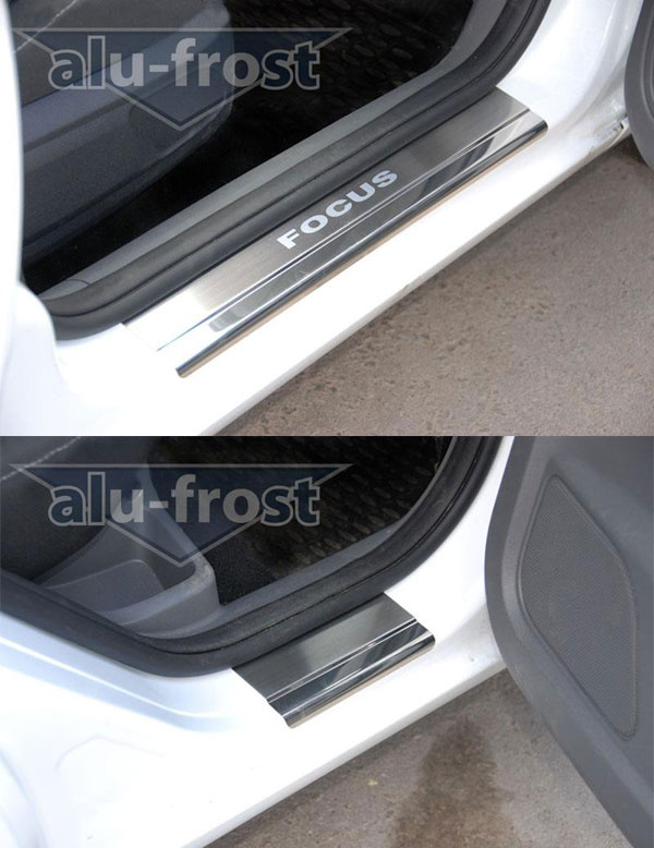 Накладки на пороги Alu-Frost для Ford Focus II 5D 2005-2010 (шт.)