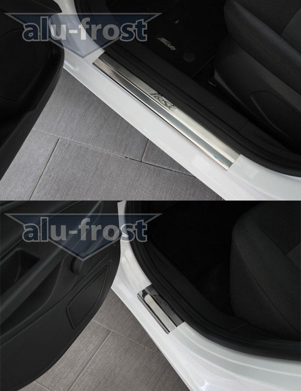 Накладки на пороги Alu-Frost для Ford Fiesta 5D 2008+ (шт.)