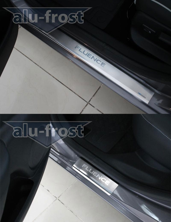 Накладки на пороги Alu-Frost для Renault Fluence 2010+ (шт.)