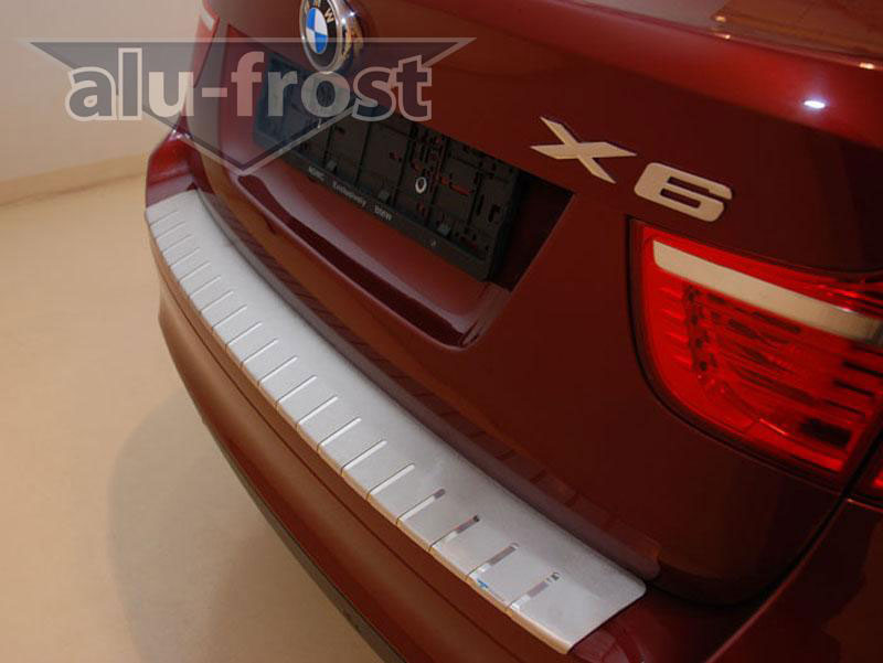 Накладка на задний бампер с загибом Alu-Frost для BMW X6 E71 2008+ (шт.)