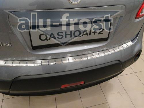 Накладка на задний бампер с загибом Alu-Frost для Nissan Qashqai +2 2008+ (шт.)