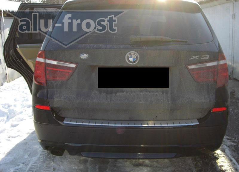 Накладка на задний бампер с загибом Alu-Frost для BMW X3 E83 FL 2007+ (шт.)