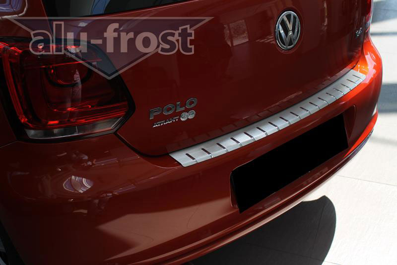 Накладка на задний бампер с загибом Alu-Frost для VW Polo V 5D 2009+ (шт.)