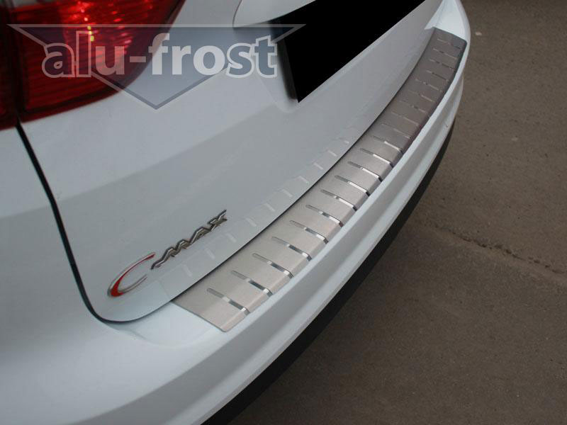 Накладка на задний бампер с загибом Alu-Frost для Ford C-Max II 2010+ (шт.)