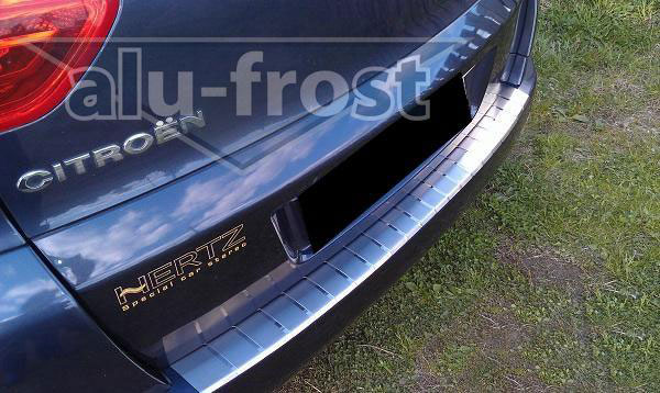 Накладка на задний бампер с загибом Alu-Frost для Citroen C4 Picasso 2006+ (шт.)