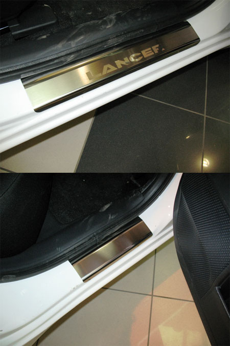 Накладки на пороги NataNiko для Mitsubishi Lancer X 