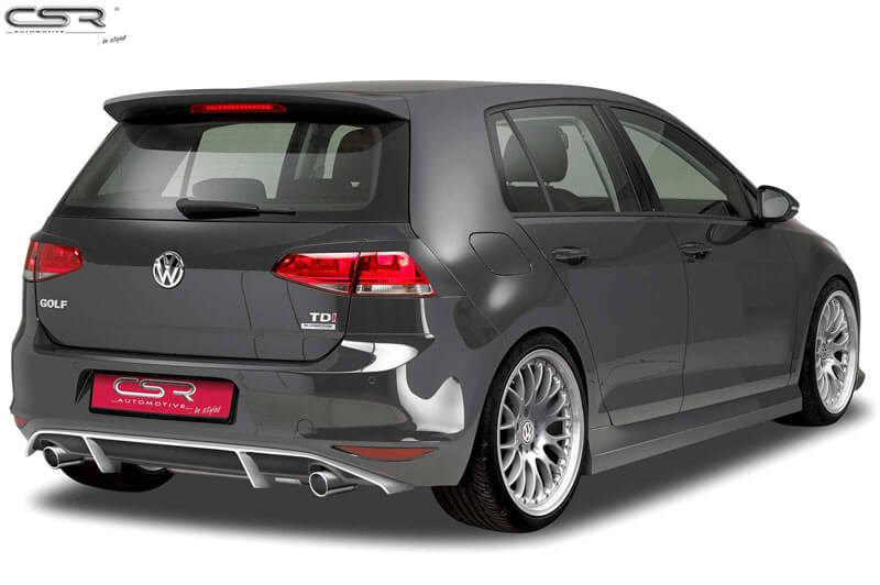 Накладка заднего бампера Volkswagen Golf 7 2012 - ...,  для моделей с выхлопной трубой слево и справо.
Не подходит для R-Line / GTI / R.