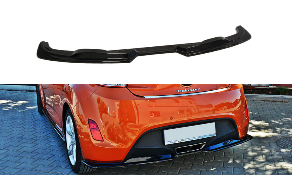Диффузор заднего бампера Hyundai Veloster  модель: 2011 - ...
Материал - ABS пластик, черный не требует покраски.
Производитель: Maxton Design. 
За дополнительную плату возможен заказ следующих опций:
- в глянцевом исполнении (+15 евро)
- в цвете 