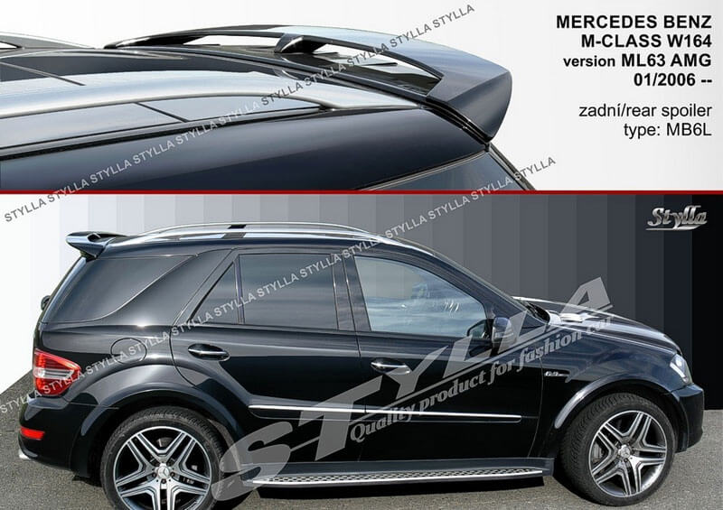 Верхний спойлер Mercedes ML W164 для версии AMG.
Материал: стекловолокно.
Производство: Stylla (Чехия)