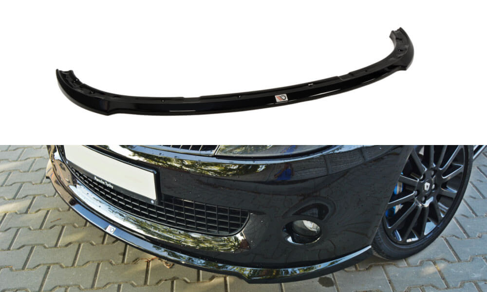Диффузор переднего бампера Renault Clio III RS модель - 2006-2009.
Материал - ABS пластик, черный не требует покраски.
Производитель: Maxton Design. 
За дополнительную плату возможен заказ следующих опций:
- в глянцевом исполнении (+15 евро)
- в цвете 