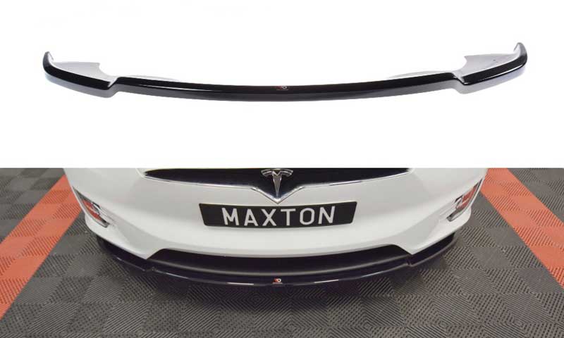 Накладка (диффузор) переднего бампера Tesla Model X версия 1.
Модель: 2015-...
Материал: ABS-пластик.
Производитель: Maxton Design. 
За дополнительную плату возможен заказ следующих опций:
- в глянцевом исполнении (+15 евро)
- в цвете 