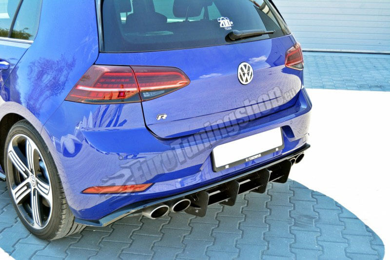 Накладка (диффузор) заднего бампера VW GOLF MK7 R (2017-...).
Материал - ABS пластик