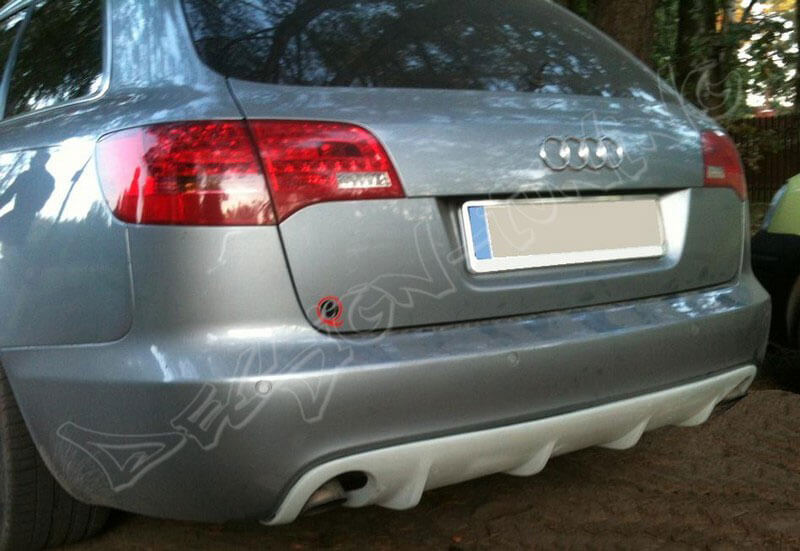 Накладка заднего бампера Audi A6 C6 (2005-2008) Avant стиль RS6. Материал стекловолокно