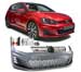 Комплект аэродинамического обвеса для модели Volkswagen Golf 7 в стиле GTI (2012-...).
В комплекте: - бампер передний (под парктронники) - решетка радиатора с красной полосой - противотуманки - накладки на пороги - диффузор заднего бампера (с одним вырезом под выхлоп).
