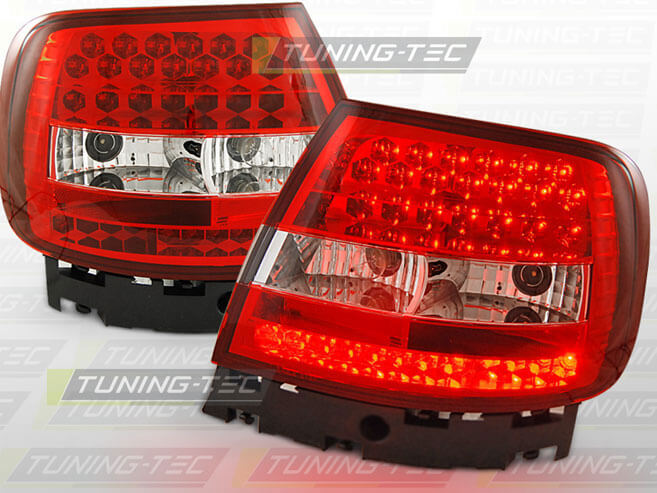 Альтернативная оптика для AUDI A4 11.94-09.00 RED WHITE LED (тюнинг оптика, цена за комплект)