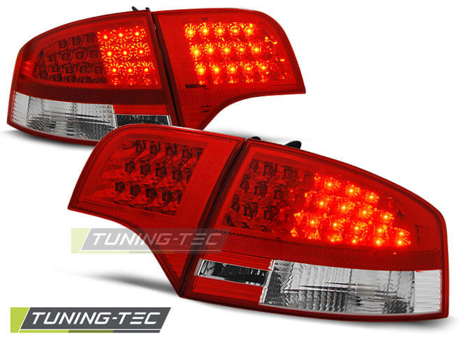 Альтернативная оптика для AUDI A4 B7 11.04-11.07 SEDAN RED WHITE LED (тюнинг оптика, цена за комплект)