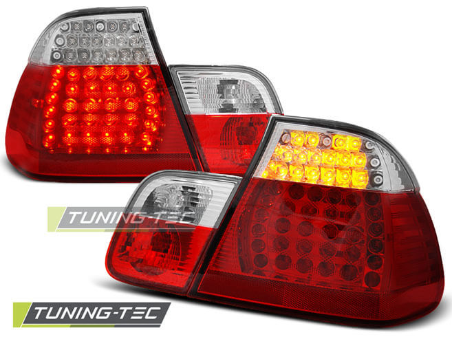 Альтернативная оптика для BMW E46 09.01-03.05 SEDAN RED WHITE LED (тюнинг оптика, цена за комплект)