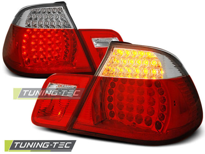 Альтернативная оптика для BMW E46 05.98-08.01 RED WHITE LED (тюнинг оптика, цена за комплект)
