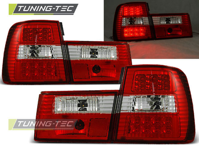 Альтернативная оптика для BMW E34 02.88-12.95 RED WHITE LED (тюнинг оптика, цена за комплект)