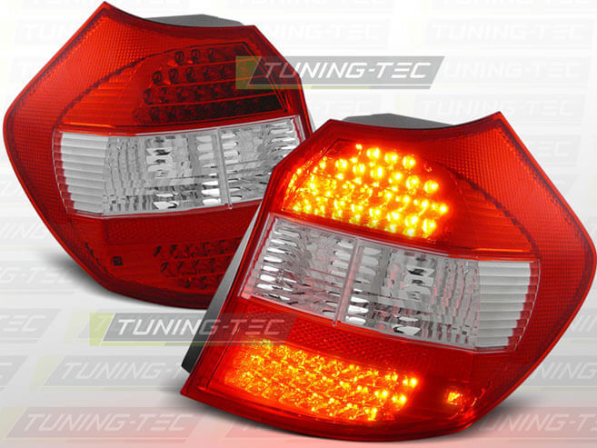 Альтернативная оптика для BMW E87/E81 04-08.07 RED WHITE LED (тюнинг оптика, цена за комплект)