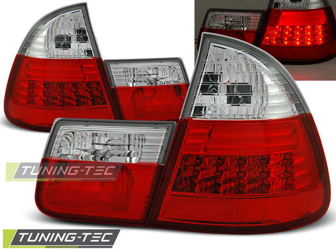 Альтернативная оптика для BMW E46 99-05 RED WHITE LED (тюнинг оптика, цена за комплект)