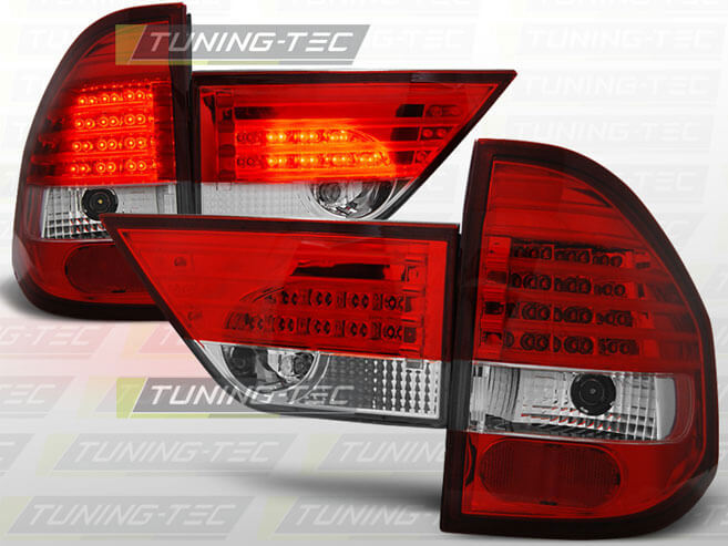 Альтернативная оптика для BMW X3 E83 01.04-10 RED WHITE LED (тюнинг оптика, цена за комплект)