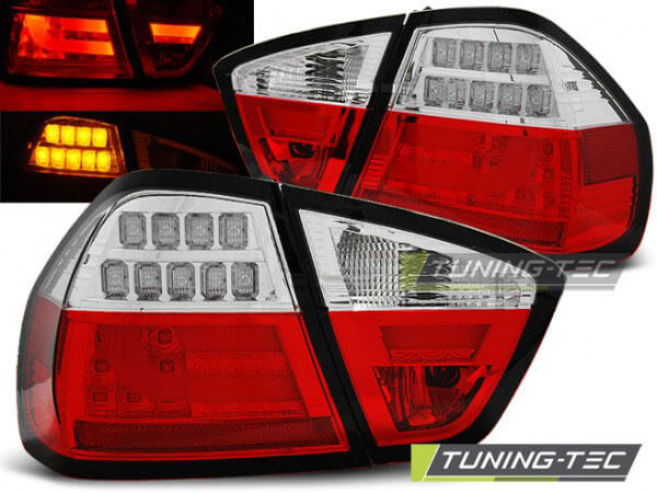 Альтернативная оптика для BMW E90 03.05-08.08 RED WHITE LED BAR (тюнинг оптика, цена за комплект)