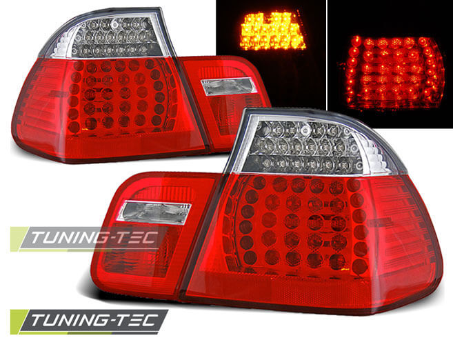 Альтернативная оптика для BMW E46 09.01-03.05 SEDAN RED WHITE LED (тюнинг оптика, цена за комплект)