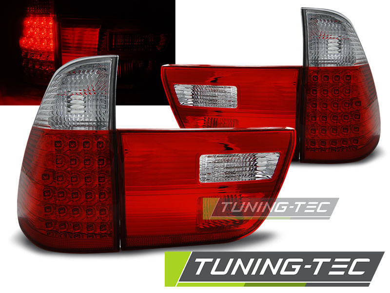 Альтернативная оптика для BMW X5 E53 09.99-06 RED WHITE LED (тюнинг оптика, цена за комплект)