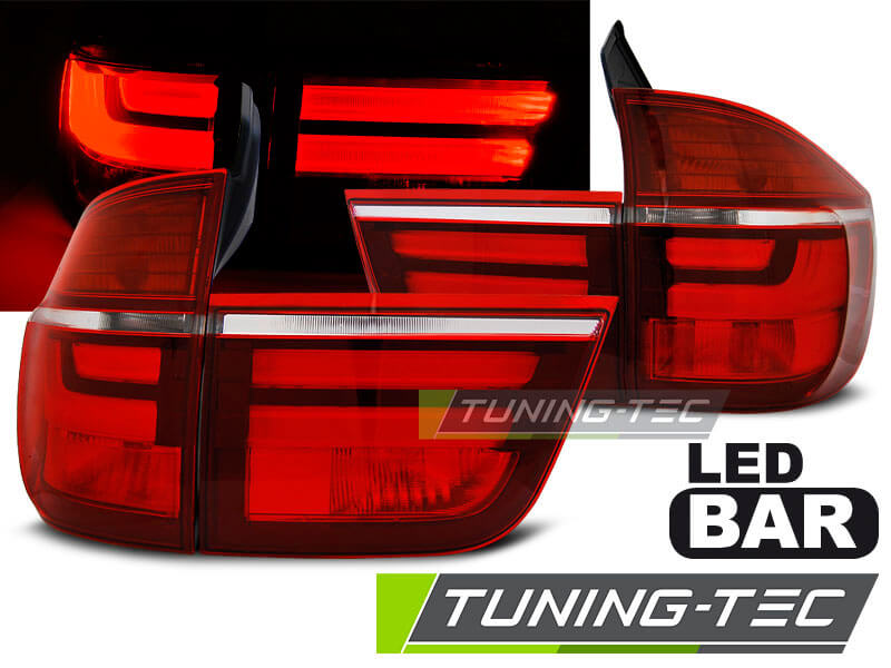 Альтернативная оптика для BMW X5 E70 03.07-05.10 RED WHITE LED (тюнинг оптика, цена за комплект)