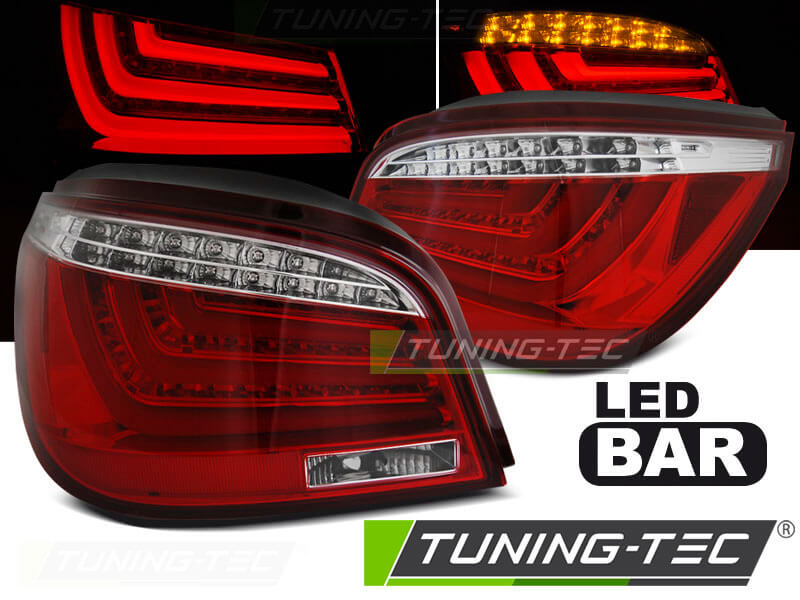Альтернативная оптика для BMW E60 07.03-02.07 RED WHITE LED BAR (тюнинг оптика, цена за комплект)
