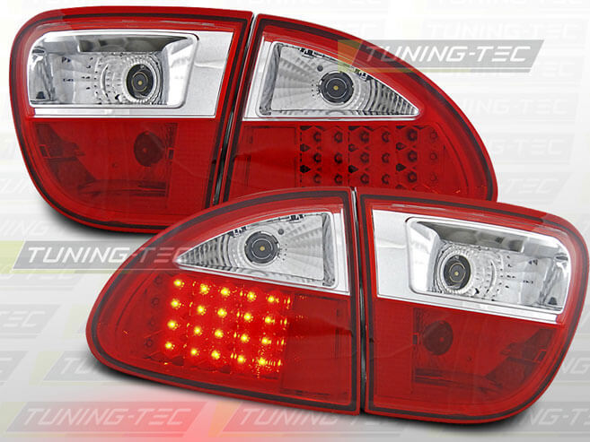 Альтернативная оптика для SEAT LEON 04.99-08.04 RED WHITE LED  (тюнинг оптика, цена за комплект)