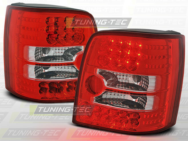 Альтернативная оптика для VW PASSAT B5 11.96-08.00 VARIANT RED WHITE LED (тюнинг оптика, цена за комплект)