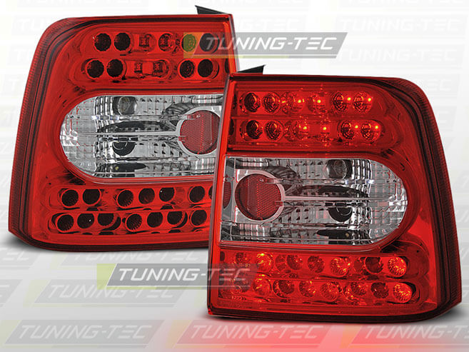 Альтернативная оптика для VW PASSAT B5 11.96-08.00 SEDAN RED WHITE LED (тюнинг оптика, цена за комплект)