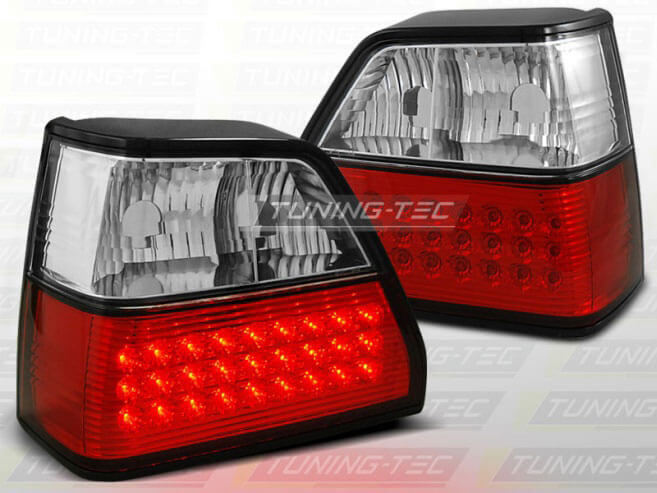Альтернативная оптика для VW GOLF 2 08.83-08.91 RED WHITE LED (тюнинг оптика, цена за комплект)