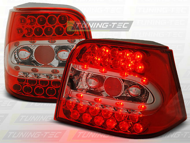 Альтернативная оптика для VW GOLF 4 09.97-09.03 RED WHITE LED (тюнинг оптика, цена за комплект)