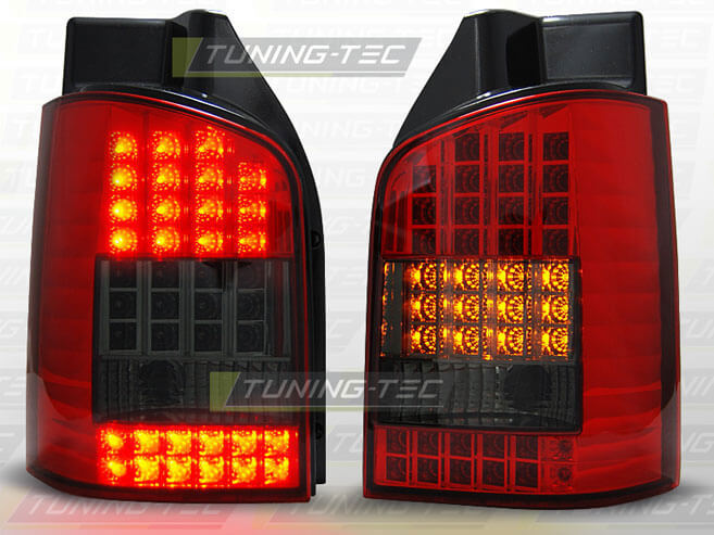 Альтернативная оптика для VW T5 04.03-09 RED SMOKE LED (тюнинг оптика, цена за комплект)