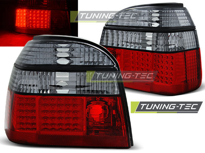 Альтернативная оптика для VW GOLF 3 09.91-08.97 RED SMOKE LED (тюнинг оптика, цена за комплект)