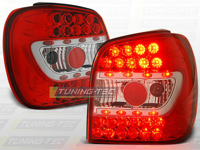 Альтернативная оптика для VW POLO 6N 10.94-09.99 RED WHITE LED (тюнинг оптика, цена за комплект)