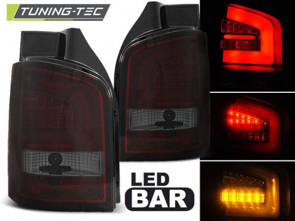 Альтернативная оптика для VW T5 04.10- RED SMOKE LED BAR (тюнинг оптика, цена за комплект)