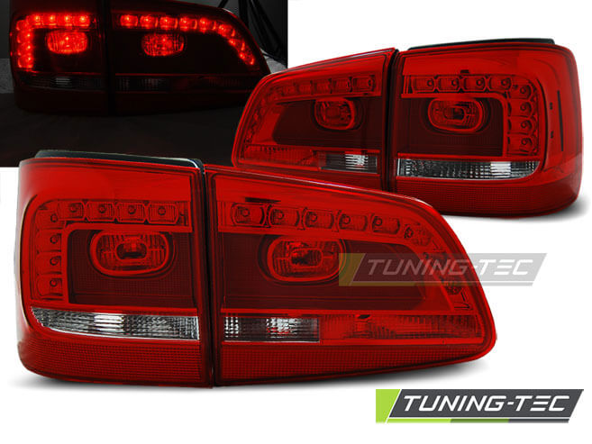 Альтернативная оптика для VW TOURAN 08.10- RED WHITE LED (тюнинг оптика, цена за комплект)