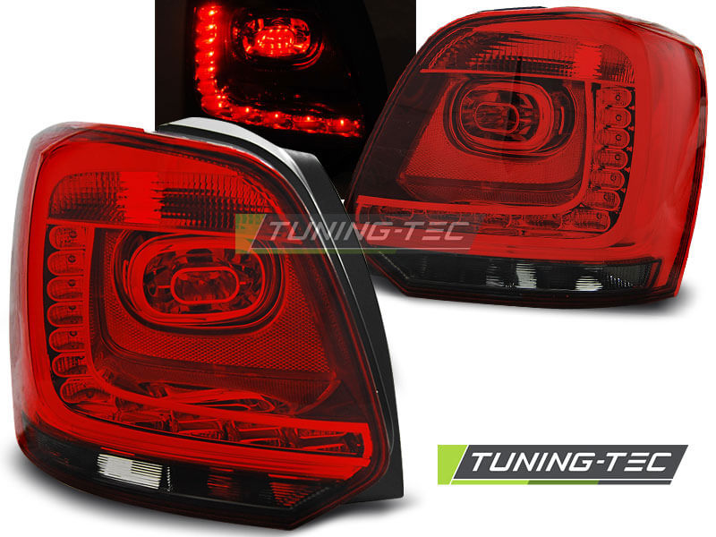 Альтернативная оптика для VW POLO 09-13 RED SMOKE LED (тюнинг оптика, цена за комплект)