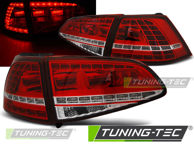 Альтернативная оптика для VW GOLF 7 13- RED WHITE LED GTI LOOK (тюнинг оптика, цена за комплект)