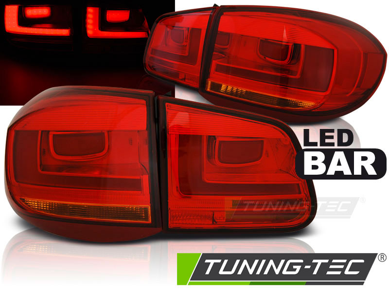 Альтернативная оптика для VW TIGUAN 07.11-12.15 RED LED BAR (тюнинг оптика, цена за комплект)