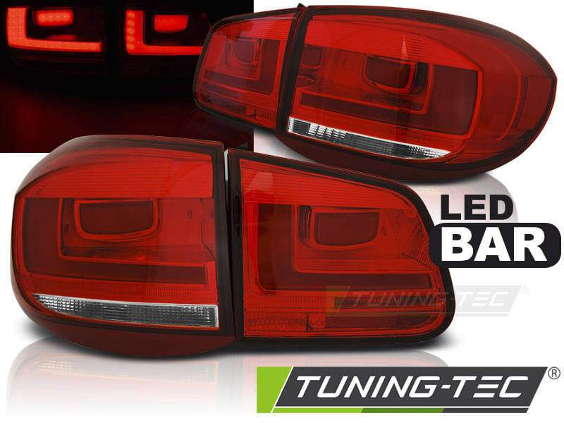 Альтернативная оптика для VW TIGUAN 07-07.11 RED WHITE LED BAR (тюнинг оптика, цена за комплект)