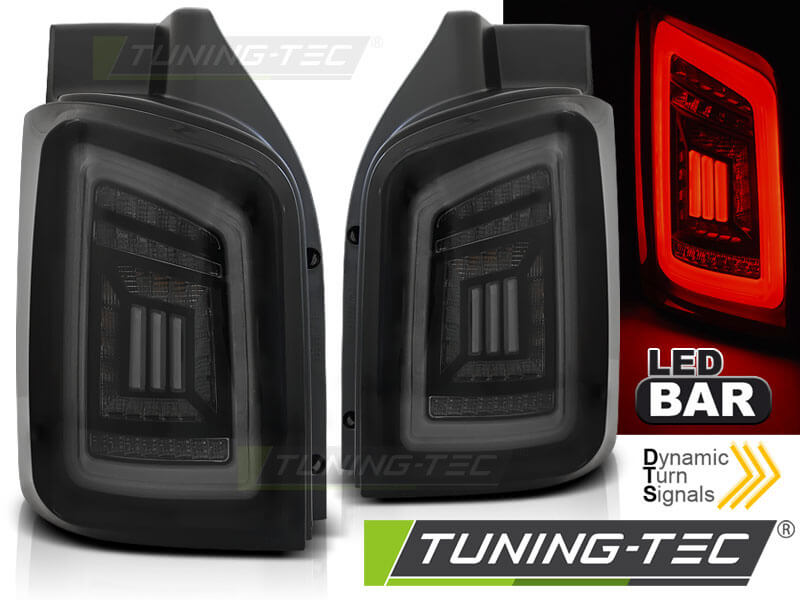 Альтернативная оптика для VW T5 04.03-09 / 10-15 SMOKE BLACK WHITE LED (тюнинг оптика, цена за комплект)